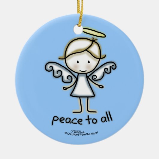 Overzichtelijke Angel-Peace voor iedereen Keramisch Ornament (Voorkant)