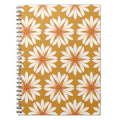 Overzichtelijke bloemenraster: goud, rood, ivoor notitieboek (Voorkant)