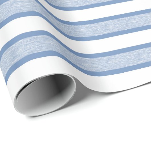 Overzichtelijke strepen blauw/grijs cadeaupapier (Rol Hoek)