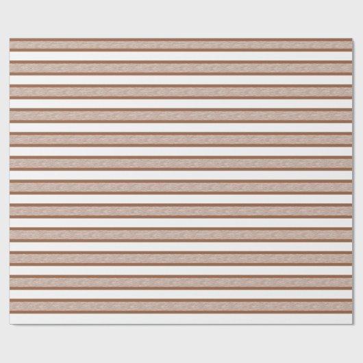 Overzichtelijke strepen bruin cadeaupapier (Vlak)