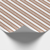 Overzichtelijke strepen bruin cadeaupapier (Hoek)