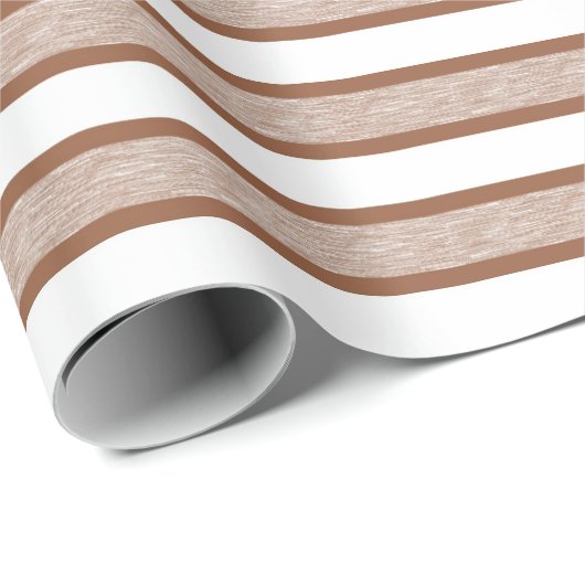 Overzichtelijke strepen bruin cadeaupapier (Rol Hoek)