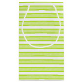 Overzichtelijke strepen lime groen klein cadeauzakje (Achterkant)