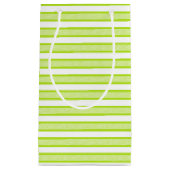 Overzichtelijke strepen lime groen klein cadeauzakje (Voorkant)