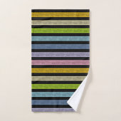 Overzichtelijke strepen Pastel Rainbow Black Bad Handdoek (Handdoek)