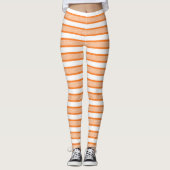 Overzichtelijke strepen Sinaasappel Leggings (Voorkant)