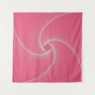 Overzichtelijke vierkante vortex, fluweelroze. wandkleed