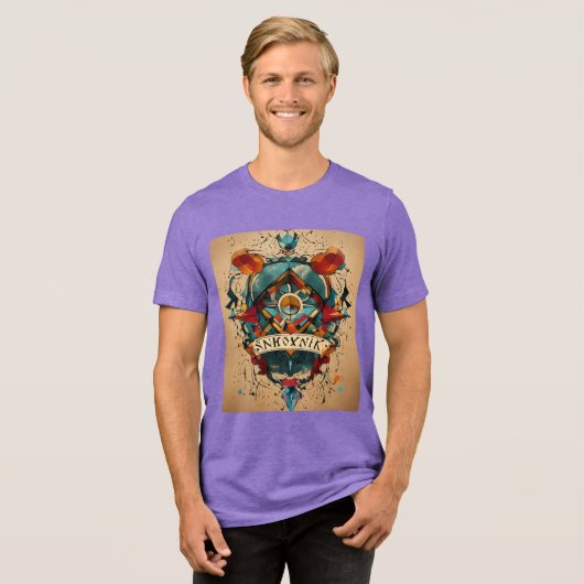 overzichtsillustratie Tri-Blend shirt (Voorkant volledig)