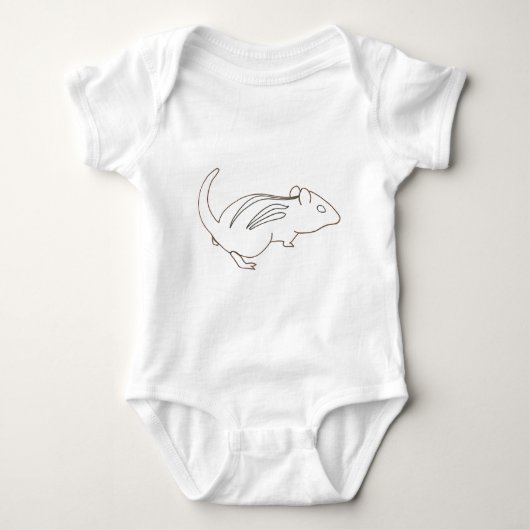 Overzichtstekening van chipmunk op baby shirt (Voorkant)