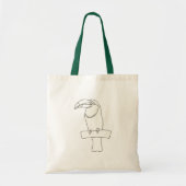 Overzichtstekening van Toucan vogel zittend op tak Tote Bag (Voorkant)