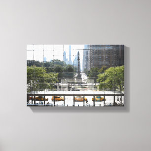 Overzien Columbus Cirkel New York City Foto Canvas Afdruk