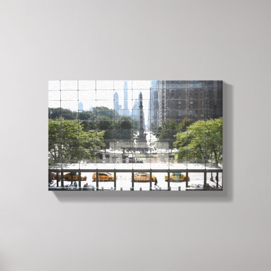 Overzien Columbus Cirkel New York City Foto Canvas Afdruk (Voorkant)