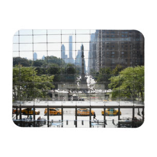 Overzien Columbus Cirkel New York City Foto Magneet