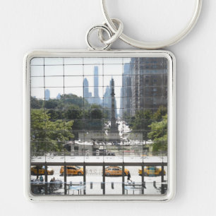 Overzien Columbus Cirkel New York City Foto Sleutelhanger