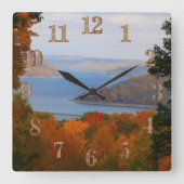 Overziend Schilderachtig kleurrijke Herfst Kinzua Vierkante Klok (Voorkant)