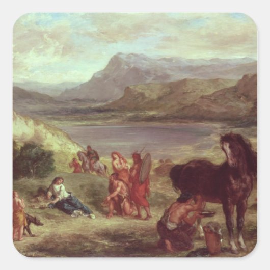 Ovid tussen de Scythianen, 1859 Vierkante Sticker (Voorkant)