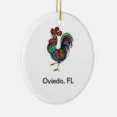 Oviedo Chicken Round Ceramic Ornament (Rechts)