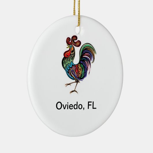Oviedo Chicken Round Ceramic Ornament (Rechts)