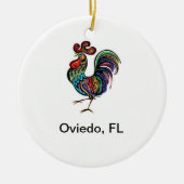 Oviedo Chicken Round Ceramic Ornament (Voorkant)