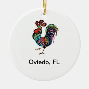 Oviedo Chicken Round Ceramic Ornament
