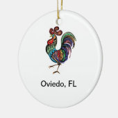 Oviedo Chicken Round Ceramic Ornament (Links)