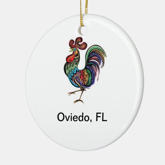 Oviedo Chicken Round Ceramic Ornament (Links)