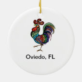 Oviedo Chicken Round Ceramic Ornament (Achterkant)