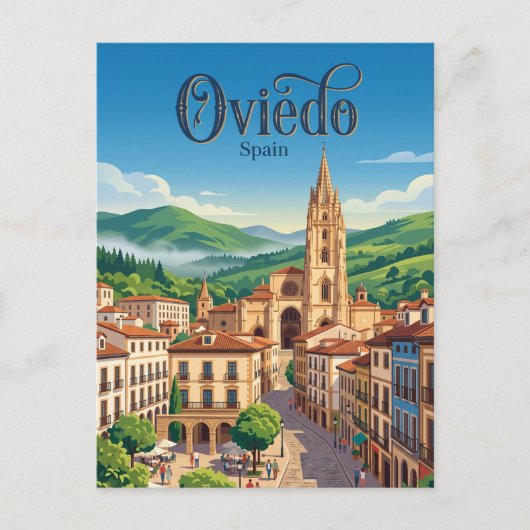Oviedo Spanje Briefkaart (Voorkant)