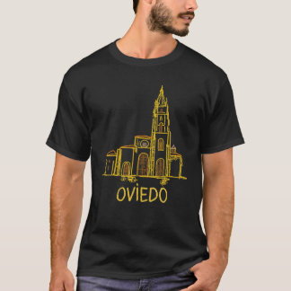 Oviedo Spanje Unieke Hand getrokken Art Gift Manne T-shirt