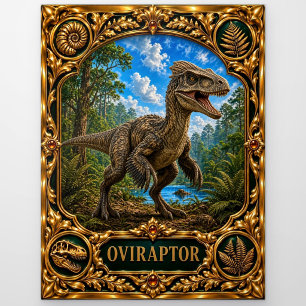 Oviraptor, met juwelen versierde erfstuk kunst briefkaart