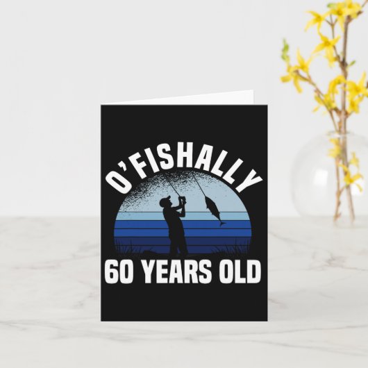 Ovisachtig 60 jaar oude vissers 60e verjaardag vis kaart (Gele Bloem)