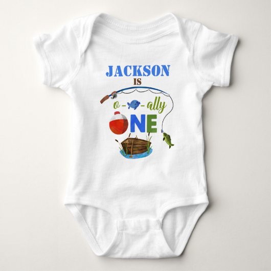 Ovisachtig ÉÉN baby bodysuite O-fish-ally Big ONE Romper (Voorkant)