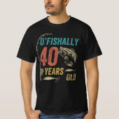 O'visally 40 Years old, Funny Vist pa Grandpa T-shirt (Voorkant)