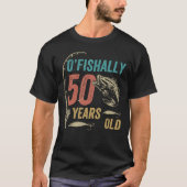 O'visally 50 Years Old, Funny Vist papa Grandpa T-shirt (Voorkant)