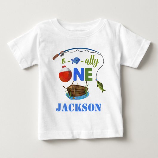 Ovisally ONE baby t-shirt O-fish-ally Big ONE boy (Voorkant)