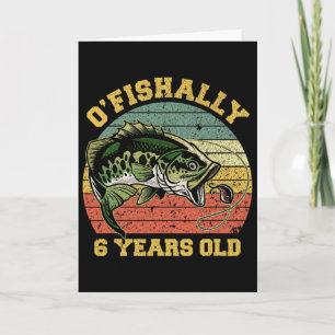 O'visserig 6 jaar oud visserij verjaardagsthema de kaart