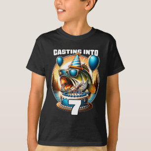 O'visserig 7 jaar visvangst verjaardag 7e verjaard t-shirt