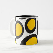 Ovvio Black en Yellow Two-Tone Coffee Mok (Voorkant links)