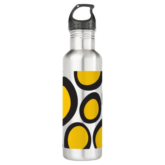 Ovvio Black & Yellow Stainless Steel Water Flacon Waterfles (Voorkant)