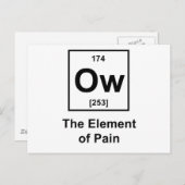 Ow, het element van pijn briefkaart (Voorkant / Achterkant)