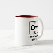 Ow, het element van pijn tweekleurige koffiemok (Voorkant rechts)