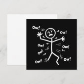 Ow Ow Ow Comedy Stick Character Funny Chronic Pain Kaart (Voorkant / Achterkant)