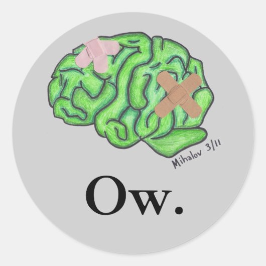 "Ow"-stickers Ronde Sticker (Voorkant)