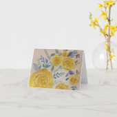 OW waterverf rozen - opgevouwen lege kaart (Gele Bloem)