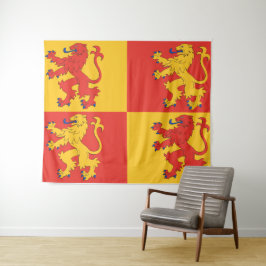 Owain Glyndrevoers vlag/Welshe vlag/Wales Wandkleed