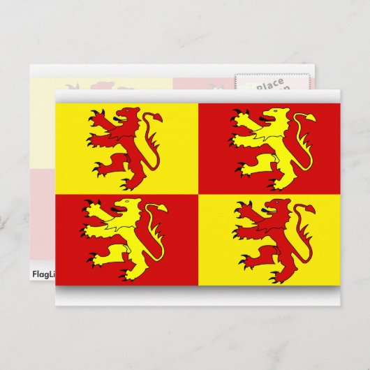 Owain Glyndwr, vlag van het Verenigd Koninkrijk Briefkaart (Voorkant / Achterkant)
