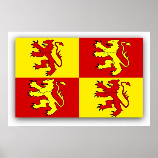 Owain Glyndwr, vlag van het Verenigd Koninkrijk Poster (Voorkant)