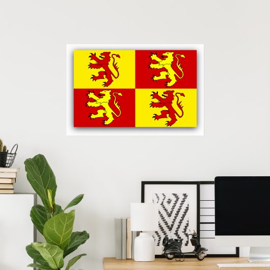Owain Glyndwr, vlag van het Verenigd Koninkrijk Poster (Thuiskantoor)
