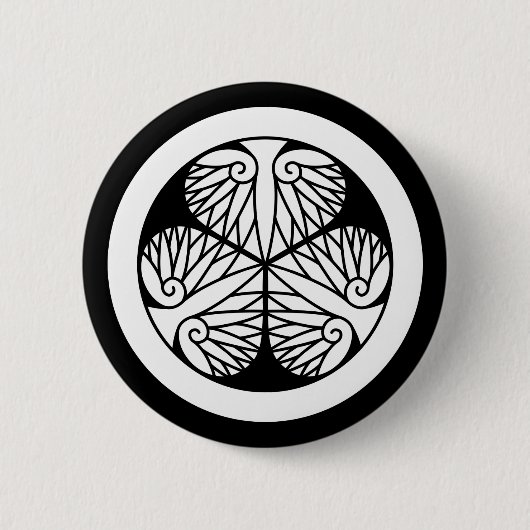 Owari hollyhock(Edo17) Ronde Button 5,7 Cm (Voorkant)