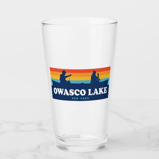 Owasco Lake New York Canoe Glas (Voorkant)